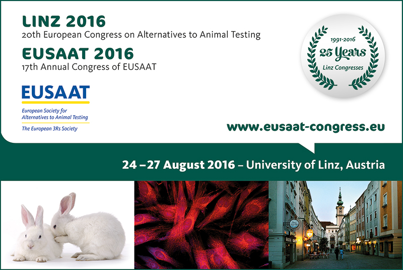 20th European Congress on Alternatives to Animal Testing, August 24-27 2016, University of Linz, Austria